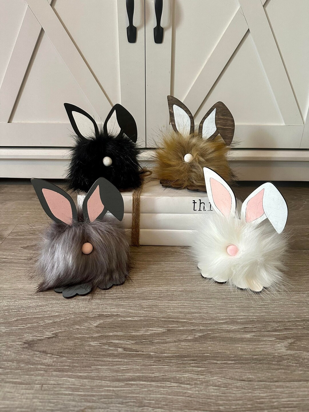 Pom Pom Bunny / Gnome Bunny / Easter Decorations / Easter Decor / Spring Decor / Fuzzy Bunny / Cu... | Etsy (US)