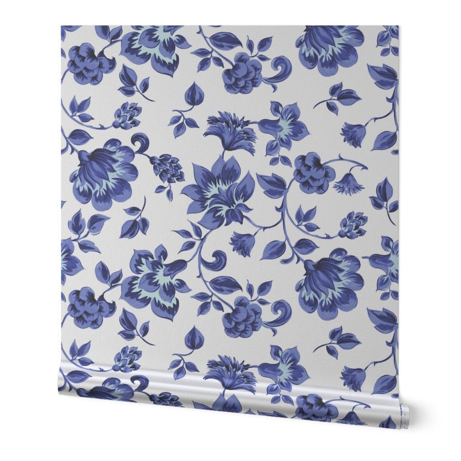 Fleurs de Provence ~ Provencal ~ Blue and White  | Spoonflower
