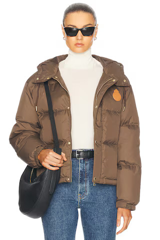 Sporty & Rich Crown Puffer Jacket in Chocolate Tan | FWRD | FWRD 