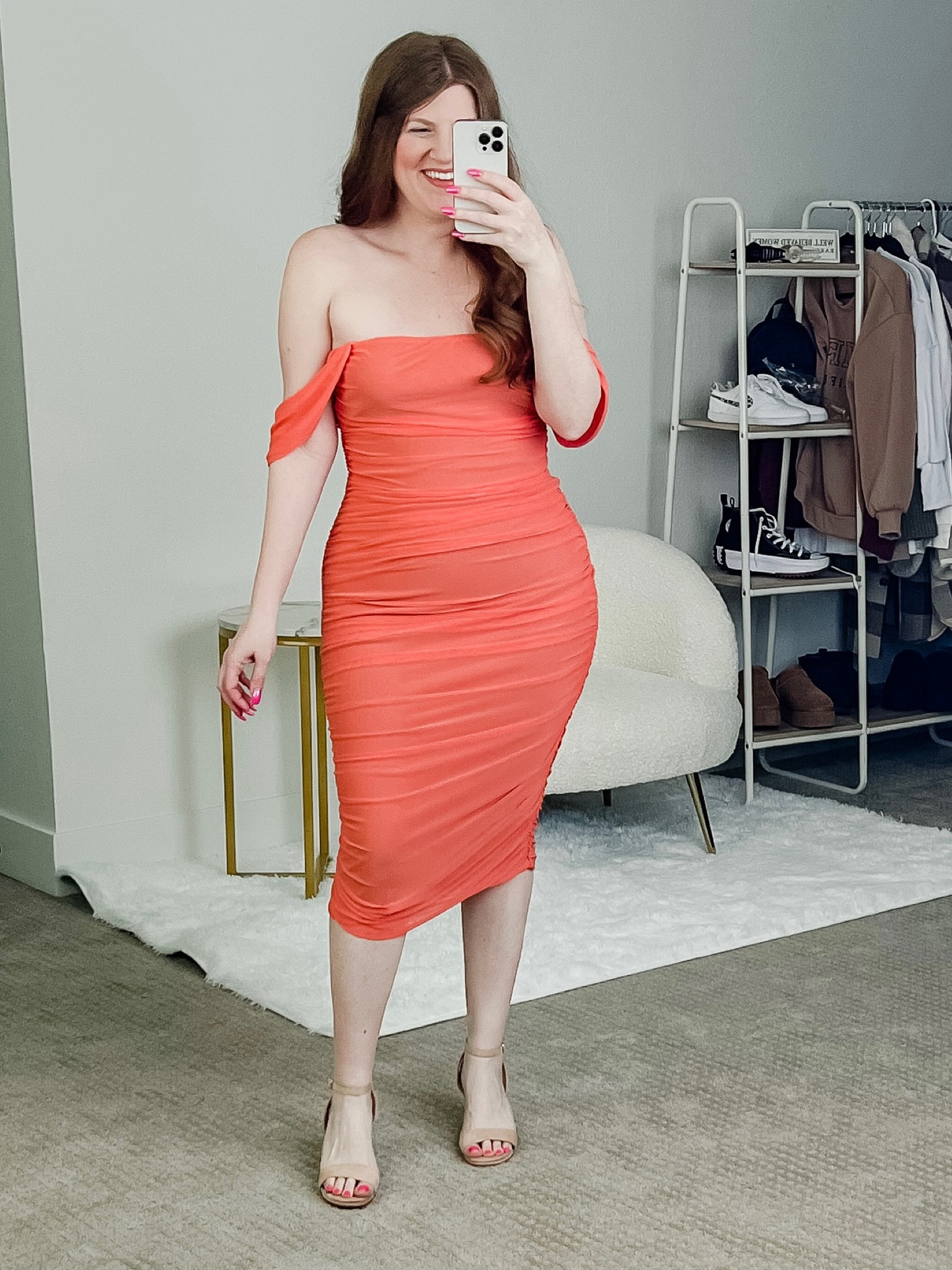 Spring wedding guest dress from amazon wearing size large. Shapewear underneath too. Spring dress. 

#LTKSeasonal #LTKwedding #LTKunder50