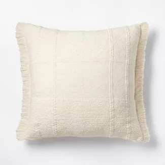 Woven Plaid Throw Pillow White - Threshold™ designed with Studio McGee | Target