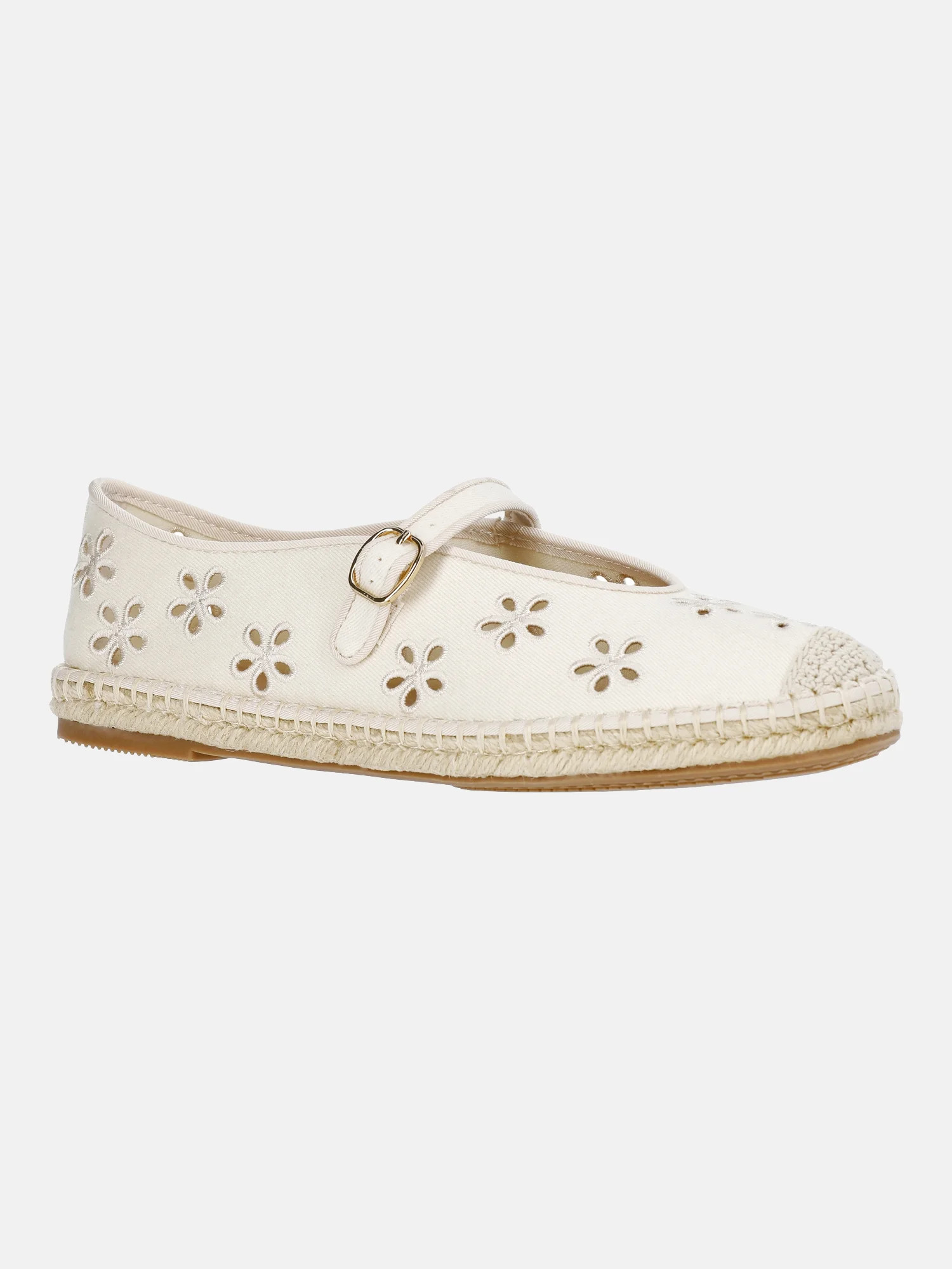 Free Assembly Women's Floral Cut Out Mary Jane Espadrilles | Walmart (US)