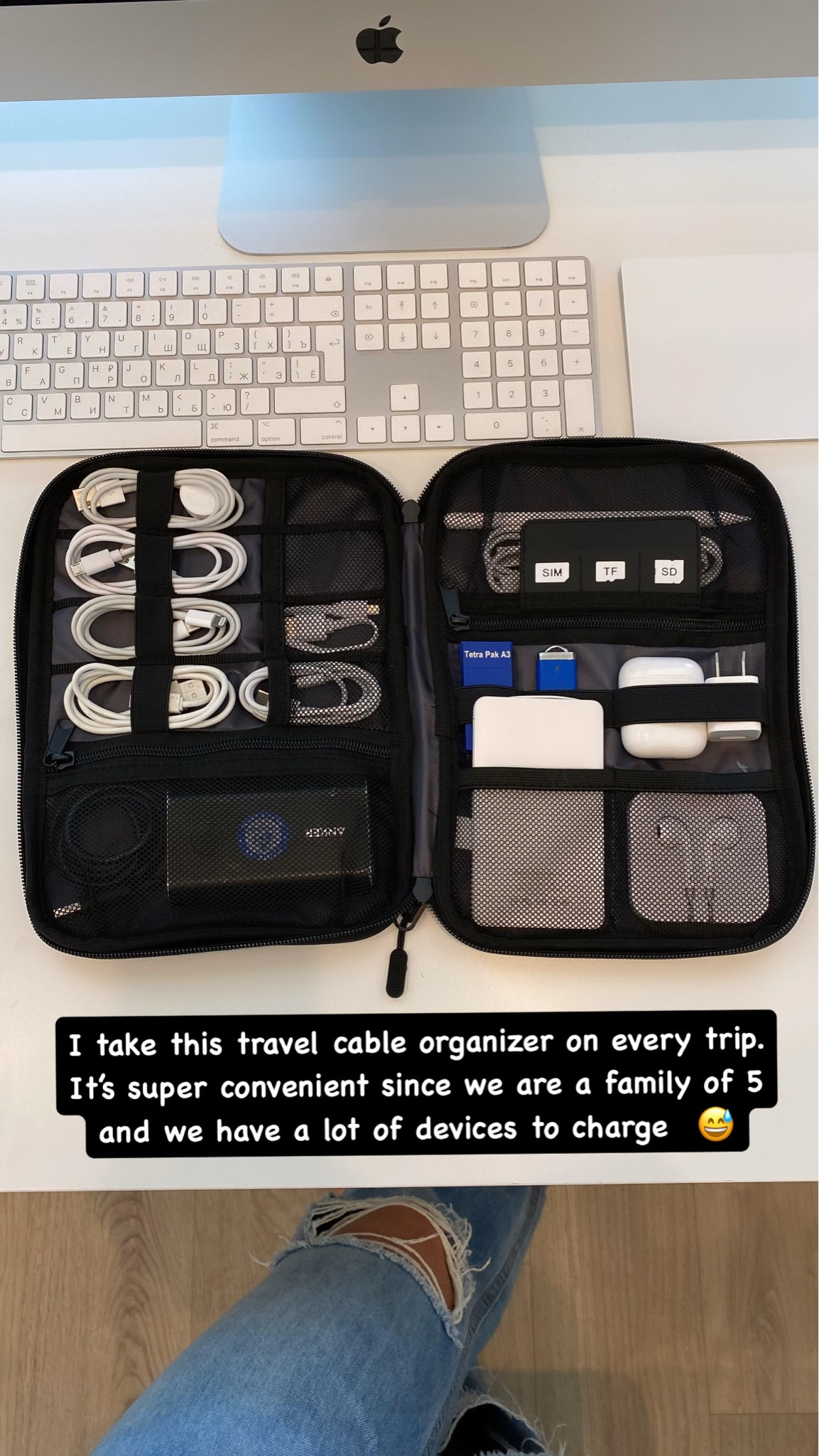 I take this travel cable organizer on every trip. It’s super convenient since we are a family of 5 and we have a lot of devices to charge  😅

BAGSMART Electronics Organizer Travel Case, Cable Organizer Bag

#LTKxPrimeDay #LTKTravel