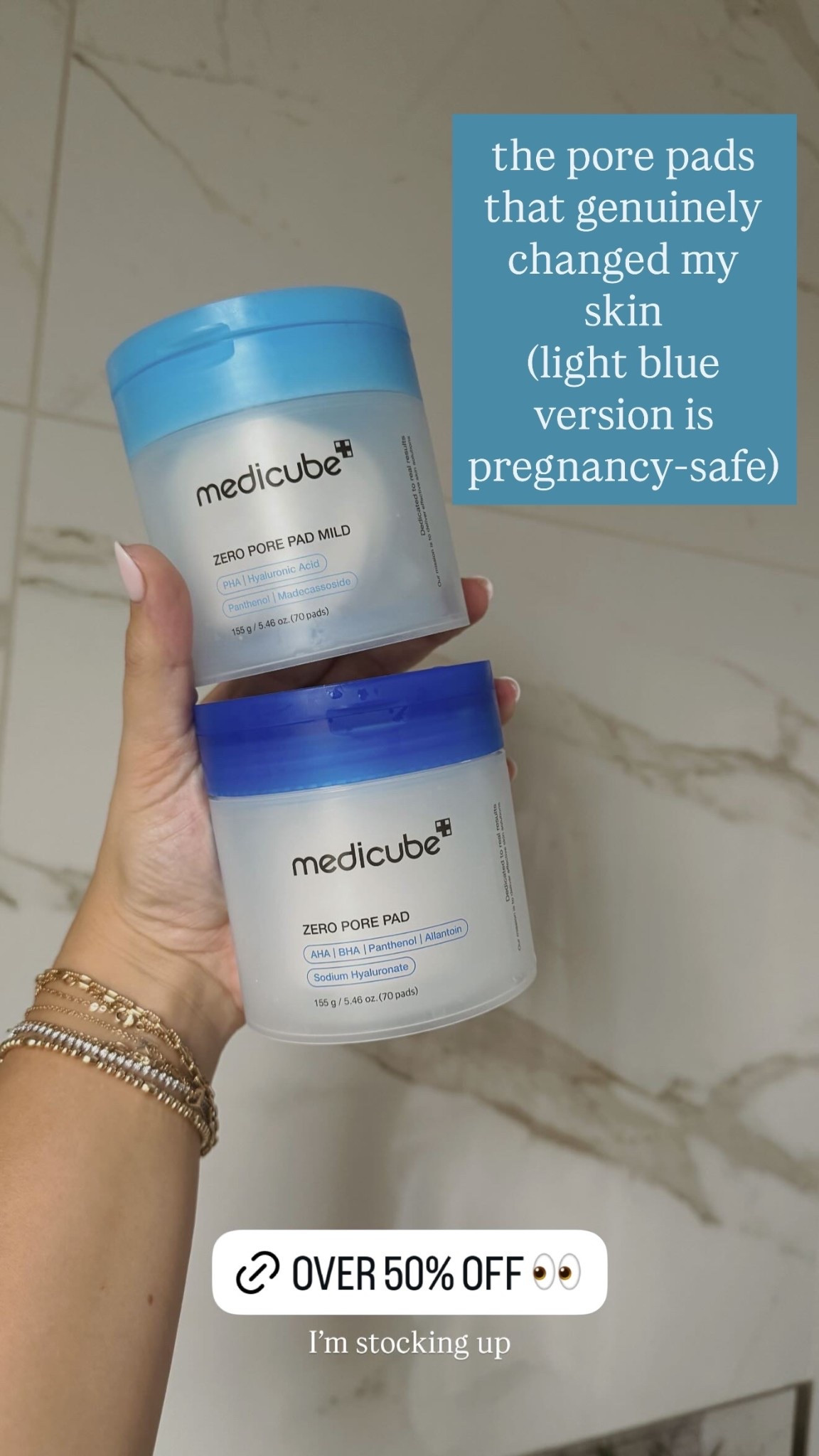 the pore pads that genuinely changed my skin
(light blue version is pregnancy-safe)