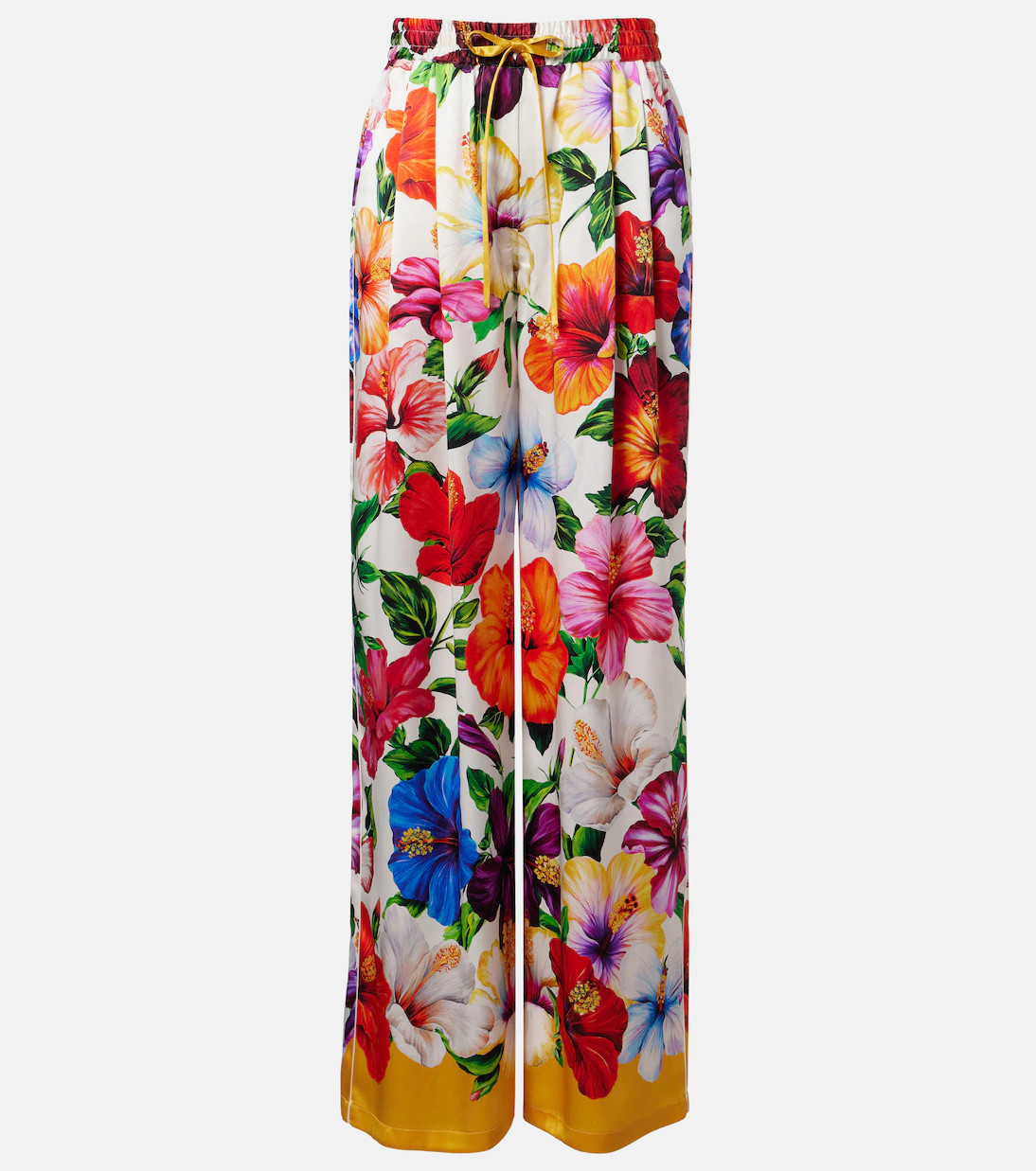 Floral silk-blend satin palazzo pants | Mytheresa (US/CA)