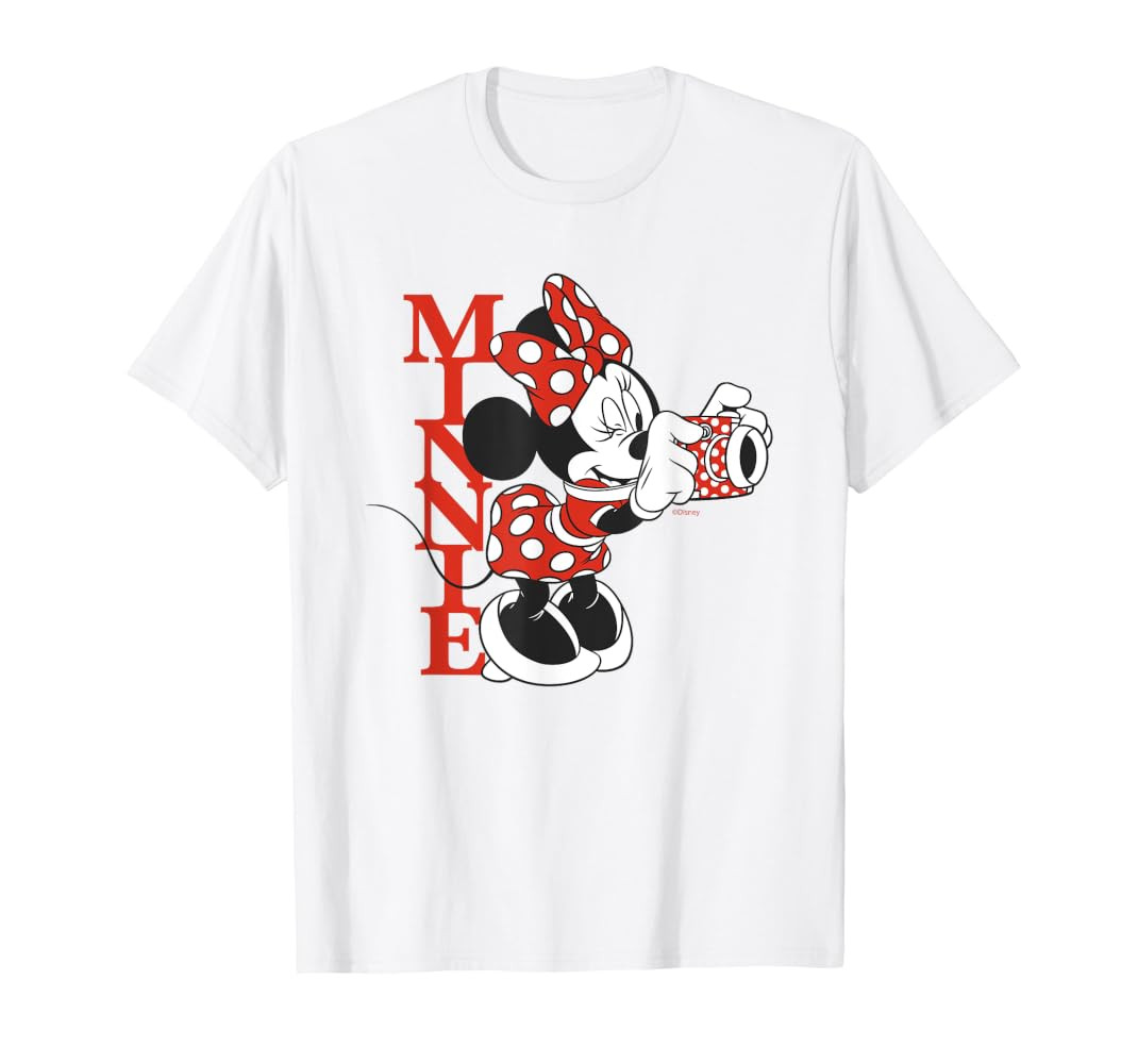 Disney Minnie Mouse with Camera Polka Dot Day Vintage T-Shirt | Amazon (US)