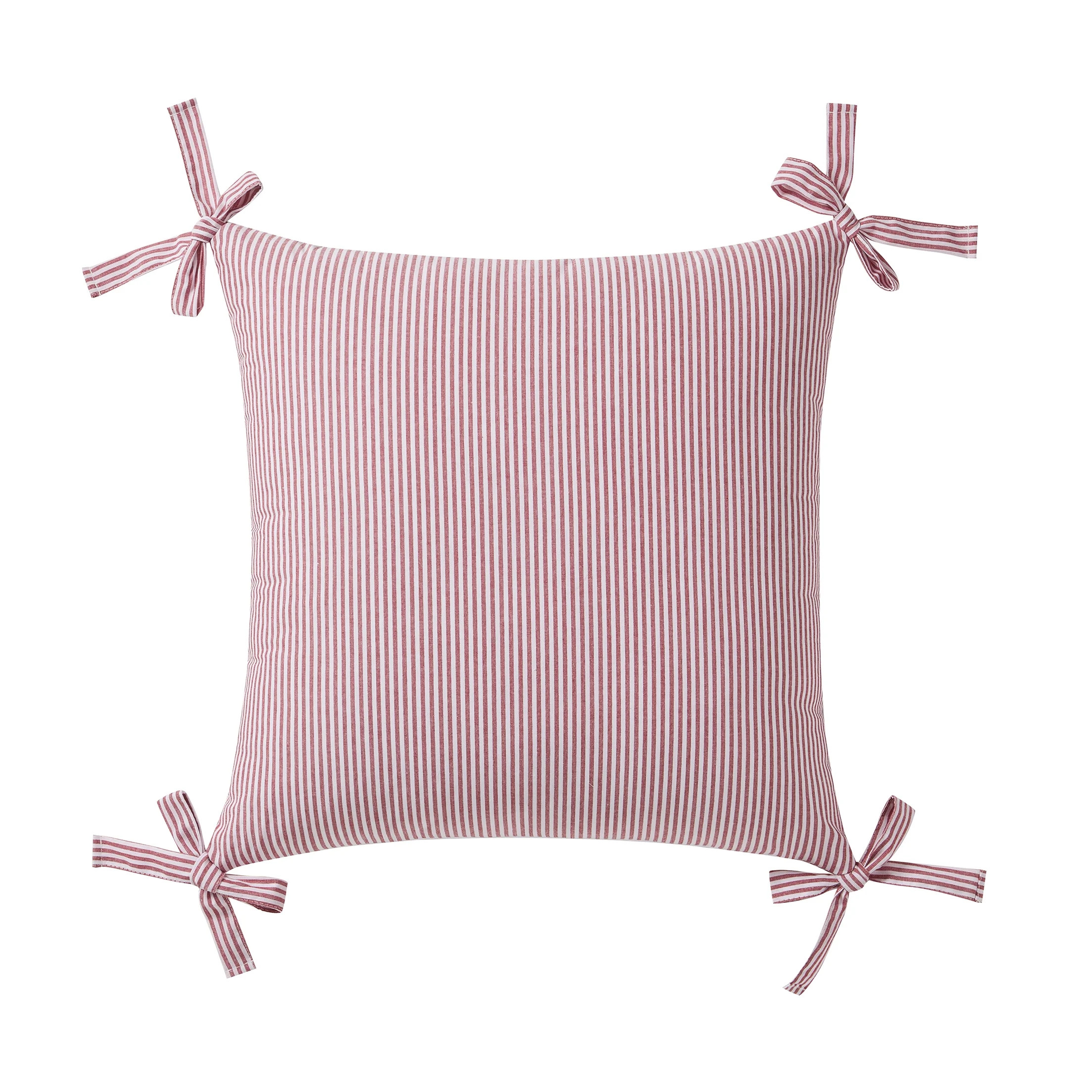 My Texas House 20" x 20" Red Pinstripe Corner Bows Decorative Pillow Cover | Walmart (US)
