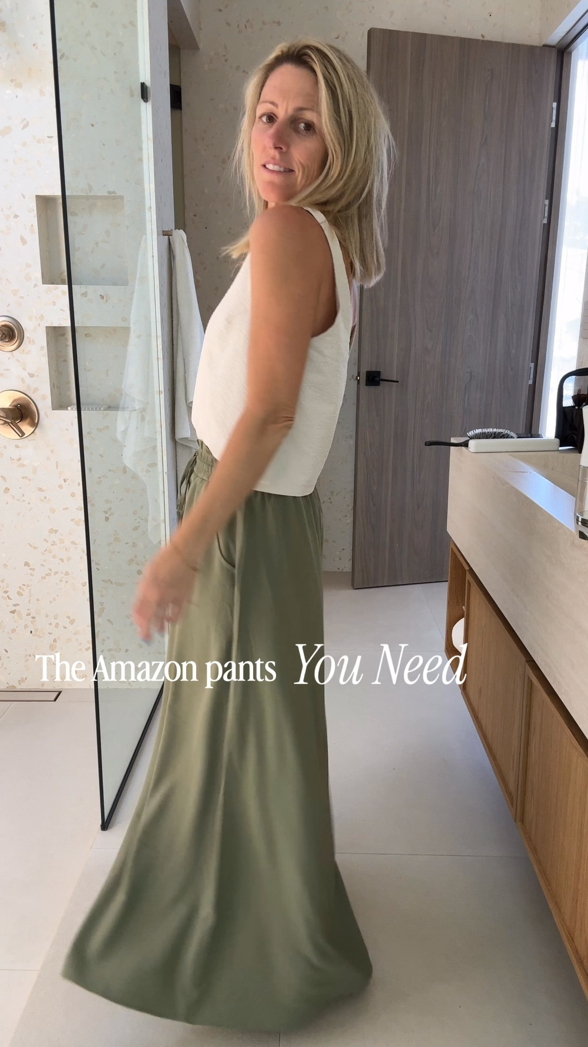 Obsessed with these Amazon drawstring palazzo pants!

#amazonfinds #amazonoutfit #summeroutfit #vacationoutfit 

 #LTKSeasonal #LTKOver40