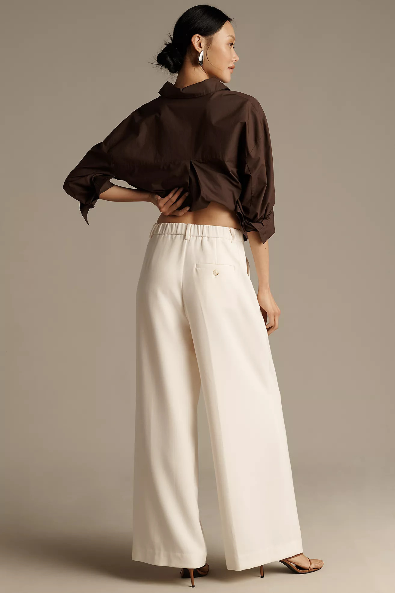 Avery Wide-Leg Pleated Trousers by Maeve Pants | Anthropologie (US)