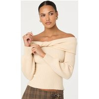 ASTR the Label | Tilde Twist Off Shoulder Sweater in Cream | Size S | ASTR The Label (US)