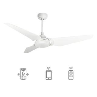 CARRO Brently 52 in. Dimmable LED Indoor/Outdoor White Smart Ceiling Fan with Light and Remote, W... | The Home Depot