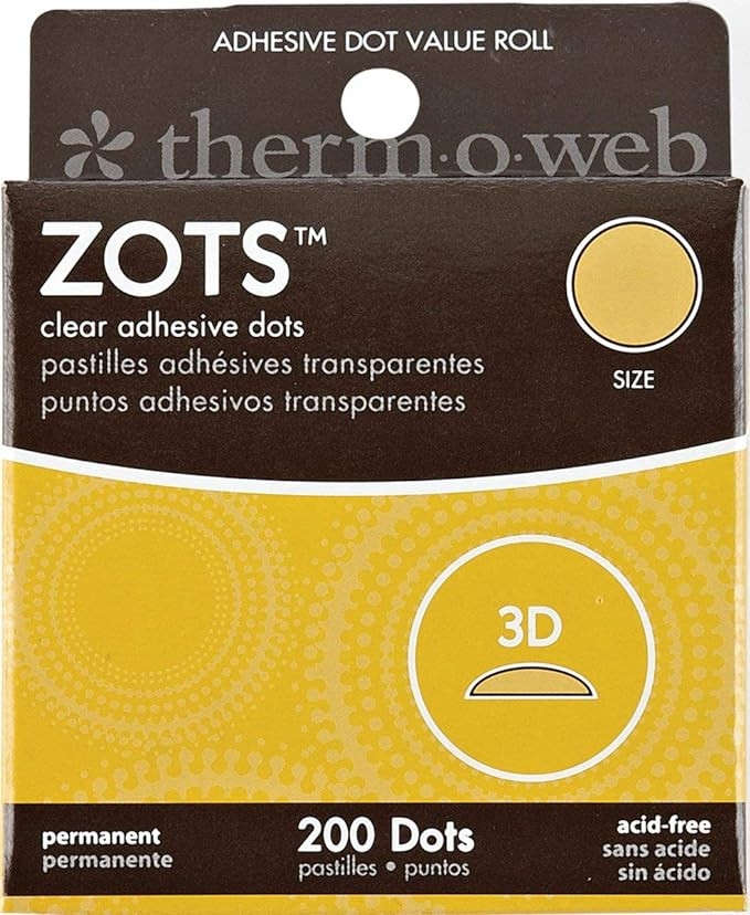 THERMOWEB Therm O Web 37-86 Zots Clear Memory Adhesive Dots, 3-D, 1/2-Inch, 200-Pack (37-86) | Amazon (US)