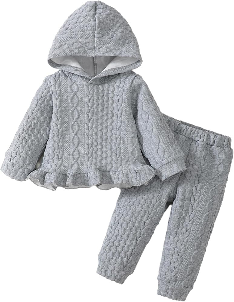 Mioglrie Baby Toddler Girl Clothes Infant Fall Winter Outfits Hoodie Solid Color Sweatshirt Sweat... | Amazon (US)