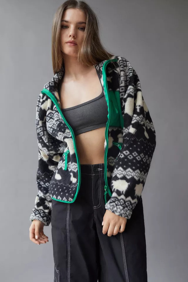 UO Stormi Zip-Up Fleece Jacket | Urban Outfitters (US and RoW)