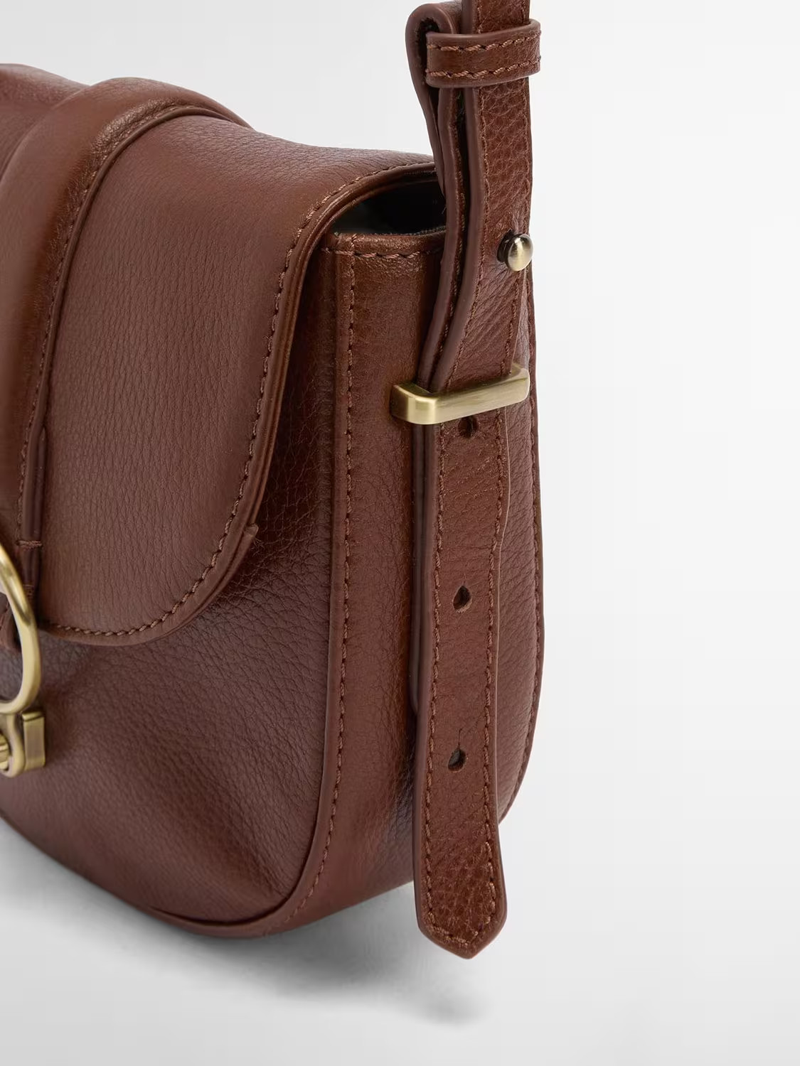 Barbour Elm Leather Crossbody Saddle Bag, Brown | John Lewis (UK)
