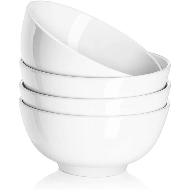 Jelly Comb 6 Inch Porcelain Bowls Set of 6,Porcelain Soup Bowls for Kitchen,White Bowls for Cerea... | Walmart (US)