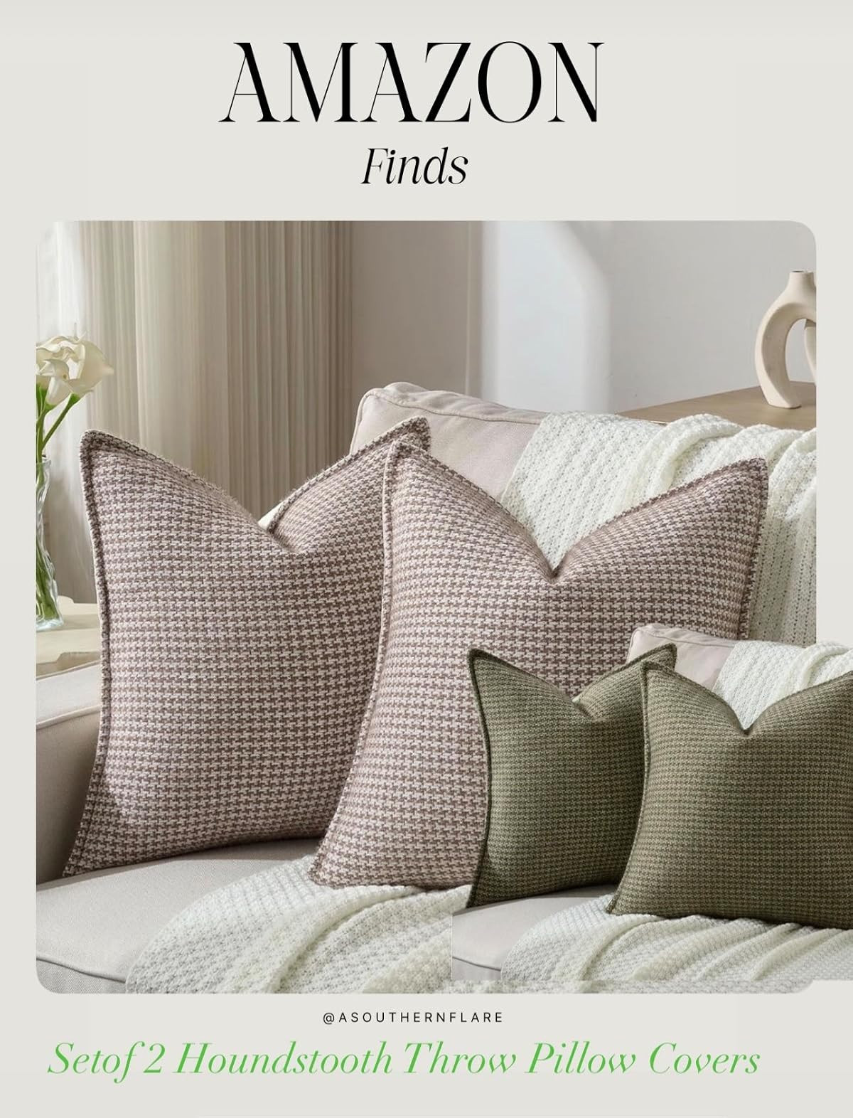 Refresh your living space with these trendy houndstooth throw pillow covers. Perfect for a cozy l... | Amazon (US)