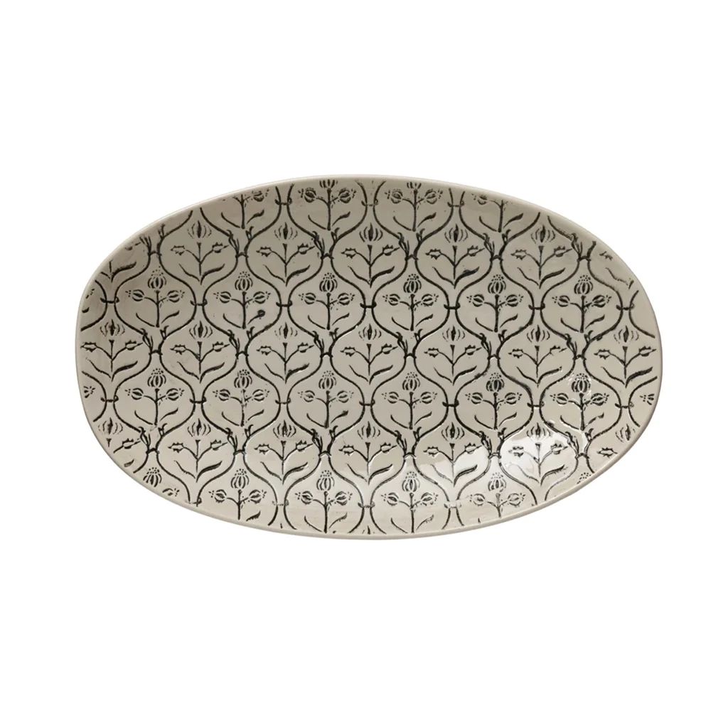 Floral Embossed Platter | Monika Hibbs Home