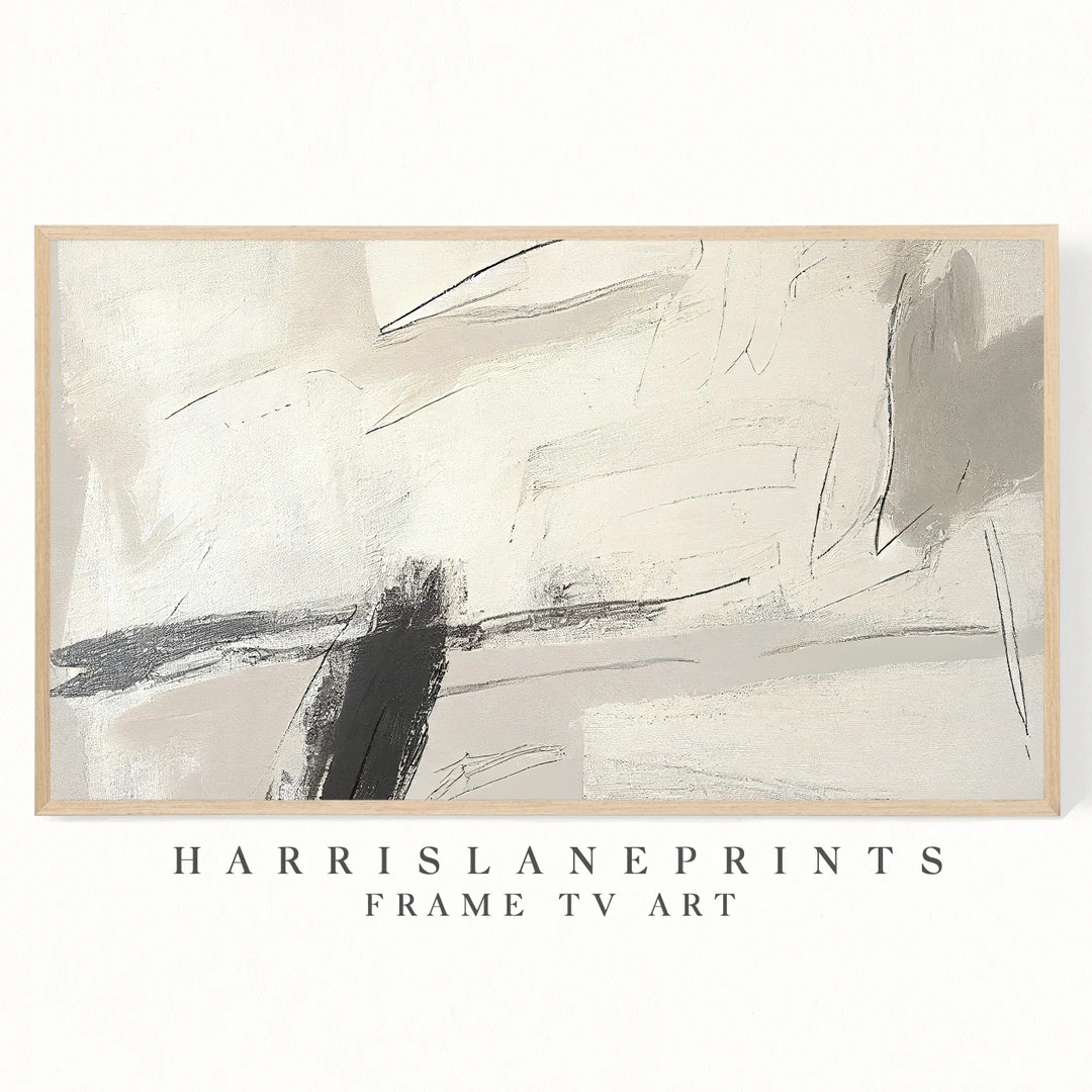 Samsung Frame TV Art File, textured Greige White Charocal Abstract, Modern, Texture, Neutral, Can... | Etsy (US)