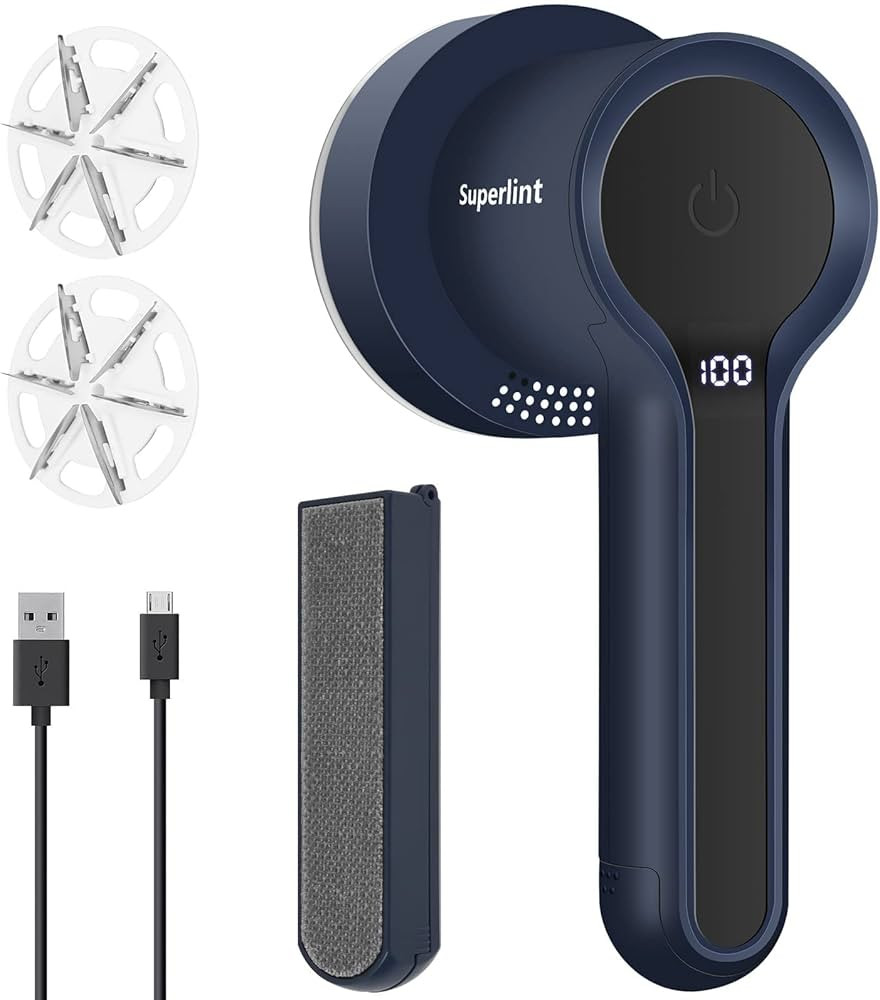 SUPER LINT Electric Fabric Shavers with Electrostatic Brush, LED Display, Electric Lint Remover Rech | Amazon (US)
