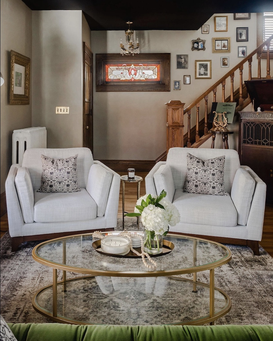 Our #holmesave vintage living room has several pieces on sale for Black Friday! That brass drink table is a must and an RH dupe. Other sale faves include the gray lounge chairs, the Serena & Lily chandelier, and my favorite throw pillow cover. 

#LTKCyberWeek #LTKSaleAlert #LTKHome