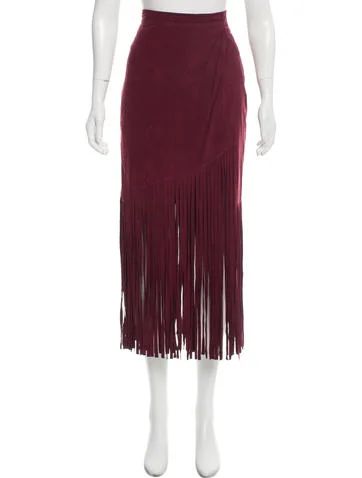 Tamara Mellon Suede Fringe Skirt | The Real Real, Inc.