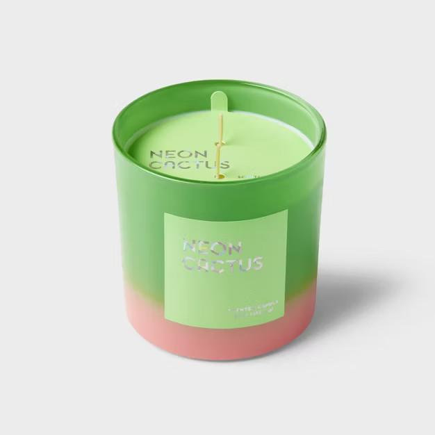 12oz Ombre Oval Candle Neon Cactus Green - Opalhouse™ | Target