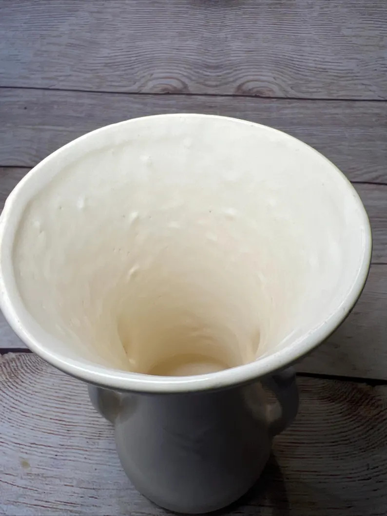Vintage Mccoy Creamy White Glazed Double Handled Vase 1940's Art Deco 8.5x4.5 - Etsy | Etsy (US)
