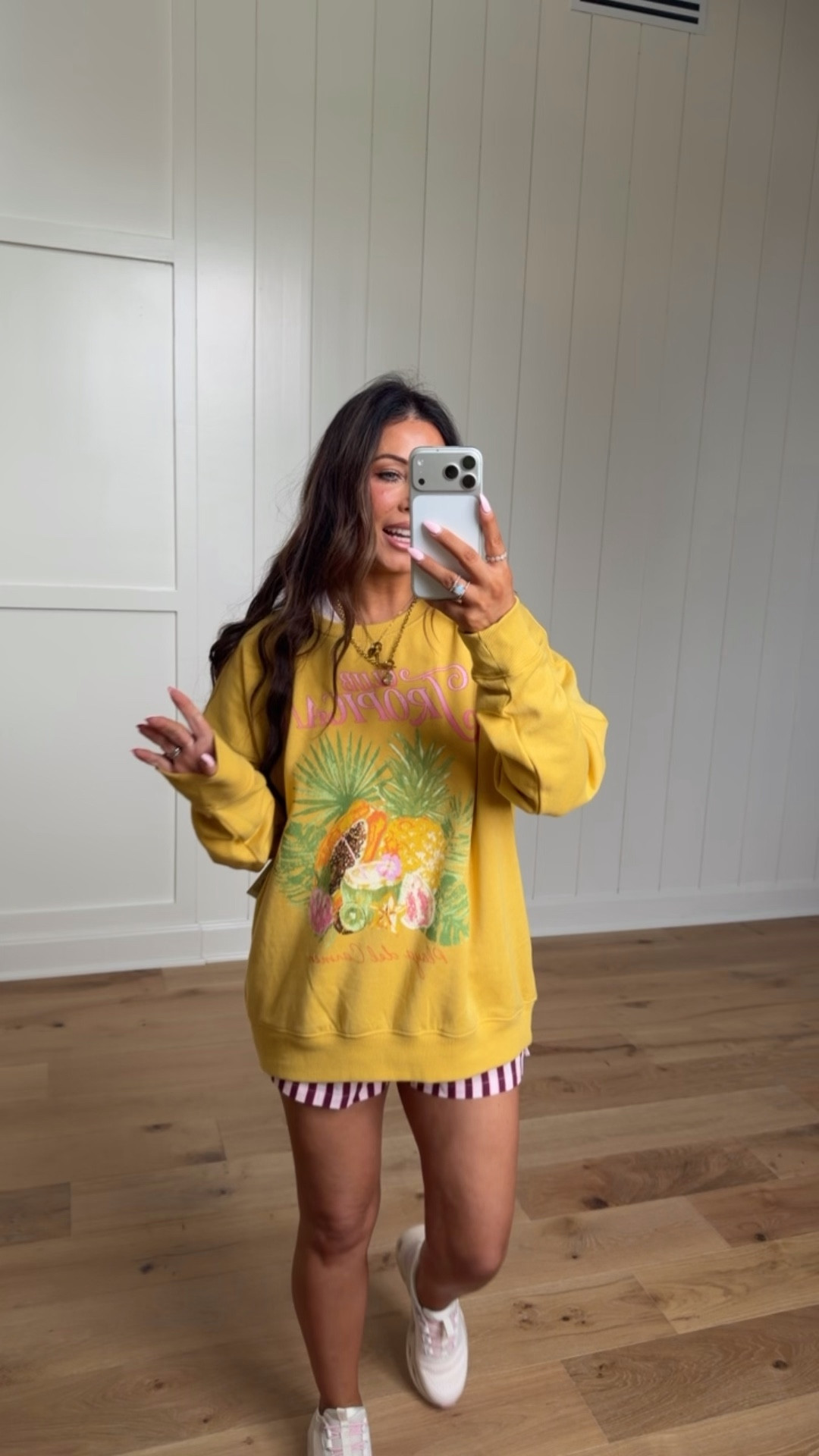 Walmart graphic sweatshirt outfit 🍍

This oversized tropical graphic sweatshirt is one of my favorite cozy finds from Walmart lately. It’s lightweight, super comfy, and perfect for those cool spring mornings or casual weekend outfits.

I paired it with these striped boxer shorts and comfy sneakers for an easy throw-on look that still feels cute and put together.

Perfect for travel days, lounging, school drop-offs, or running errands.

Everything is affordable and easy to mix with pieces you already own.

Tap the photo to shop the full outfit ✨

#walmartfashion #walmartfinds #graphictee #graphic sweatshirt #casualoutfit #momstyle #springoutfits #affordablefashion

#LTKOver40 #LTKgrwm #LTKootd