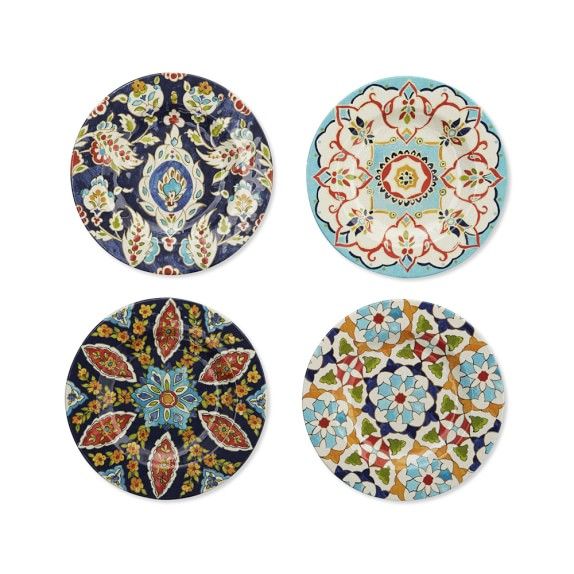 Iznik Tile Melamine Salad Plates, Set of 4, Mixed | Williams-Sonoma