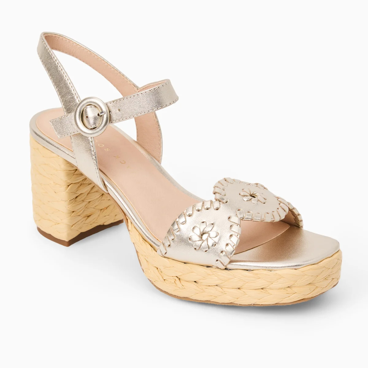 Laurin Platform Heel in Platinum | Jack Rogers | Jack Rogers