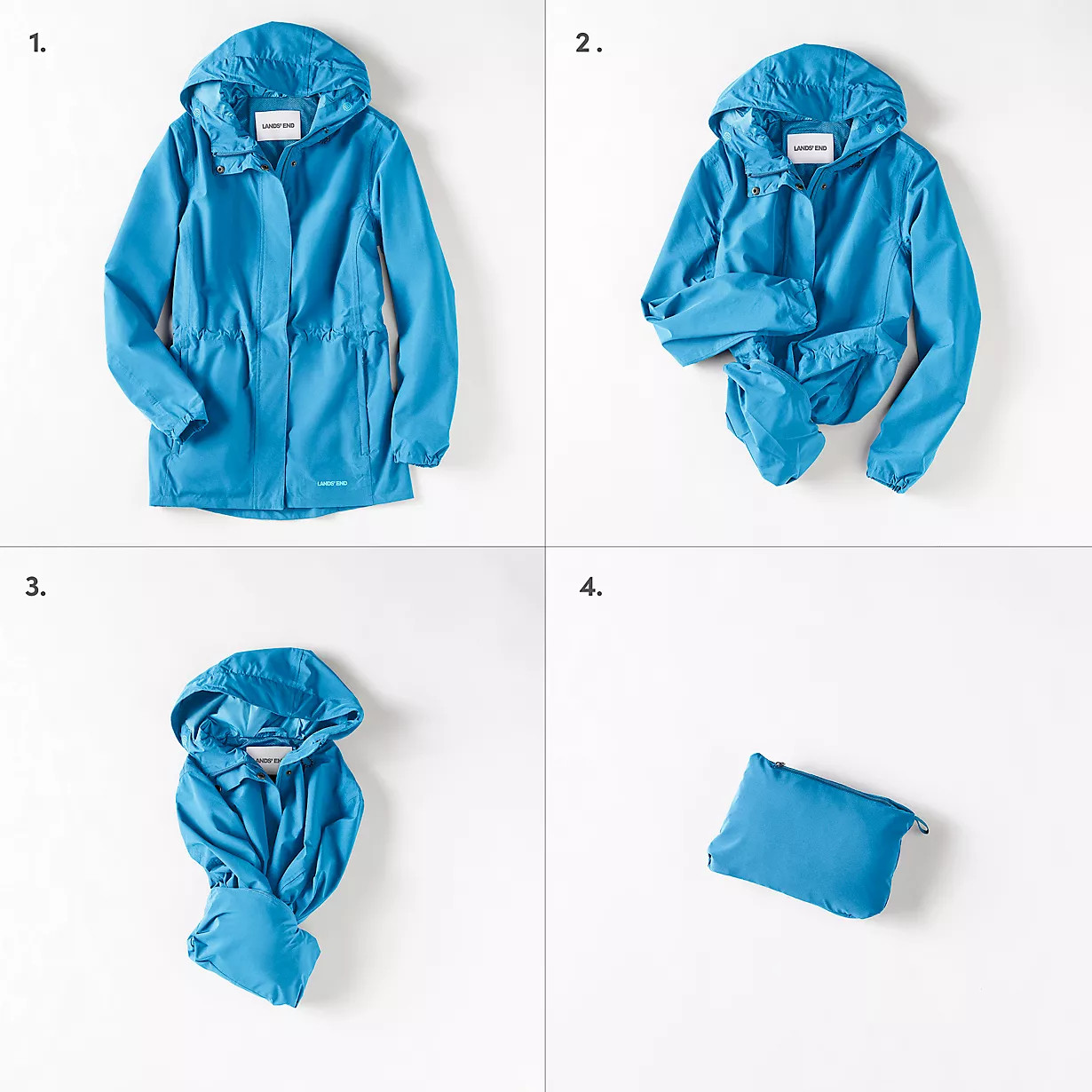 Squall Packable Waterproof Raincoat | Lands' End (US)