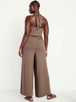 Waist-Defined Halter Jumpsuit | Old Navy (US)