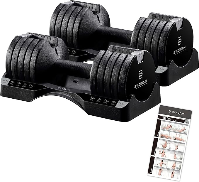 Adjustable Dumbbell 12.5/25lb Set of 2 or Single Unit Piece Weight Training Fitness Exercise Body... | Amazon (US)