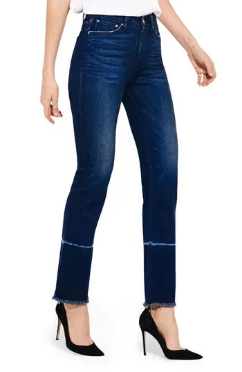 Women's Ayr The Aloe High Waist Straight Leg Jeans, Size 25 - Green | Nordstrom