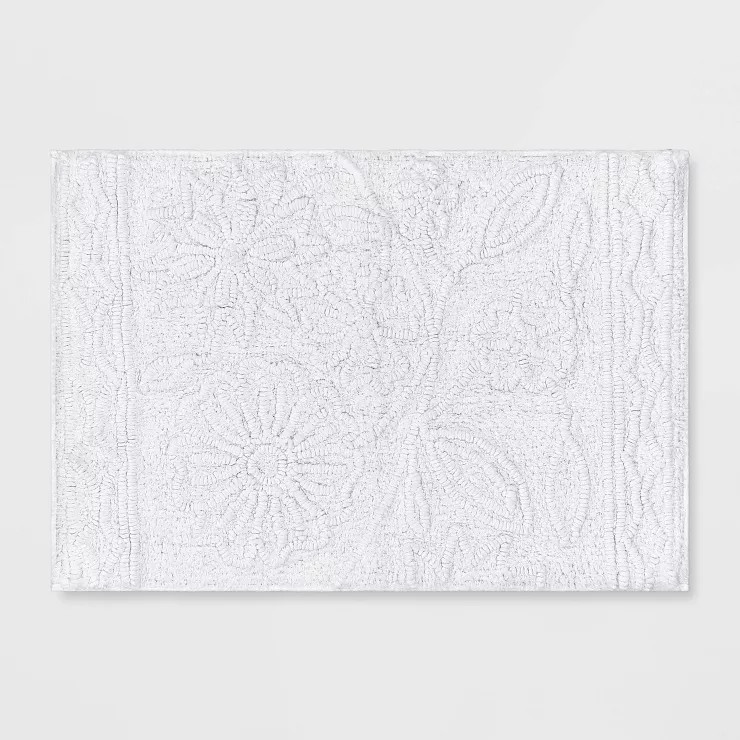 Floral Bath Rug True White - Opalhouse™ | Target