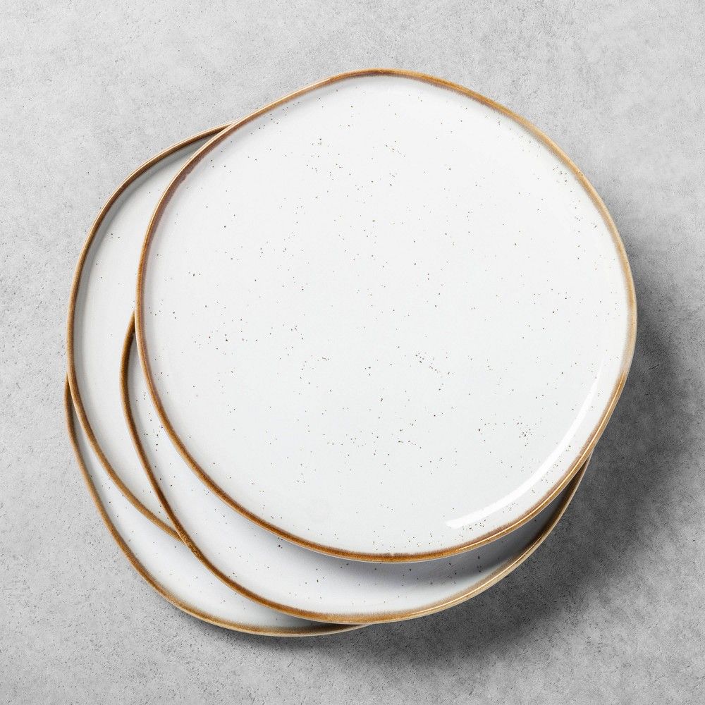 4pk Stoneware Reactive Glaze Dinner Plate Set Sour Cream - Hearth & Hand with Magnolia | Target