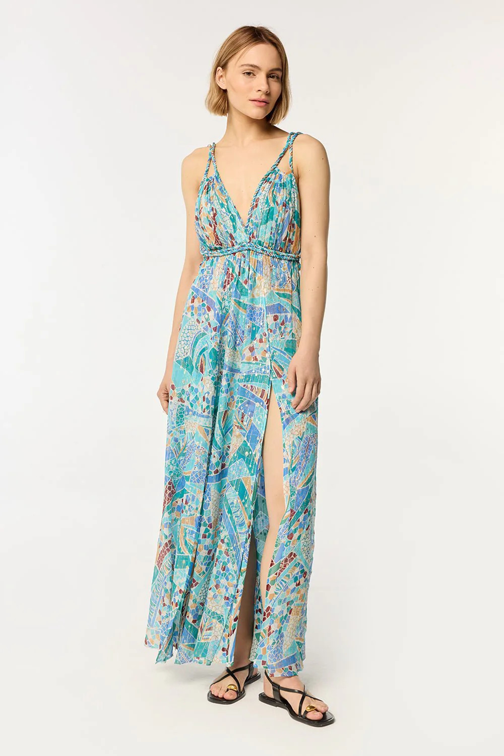 Long Dress Collette - Blue Mosaic | Poupette St Barth