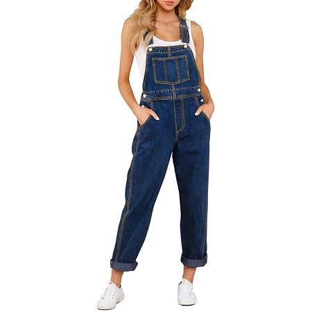 luvamia Women's Casual Stretch Adjustable Denim Bib Overalls Jeans Pants Jumpsuits | Amazon (US)
