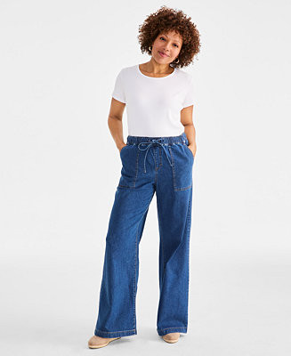 Style & Co Women's Pull-On Wide-Leg Jeans, Exclusively at Macy's - Macy's | Macy's