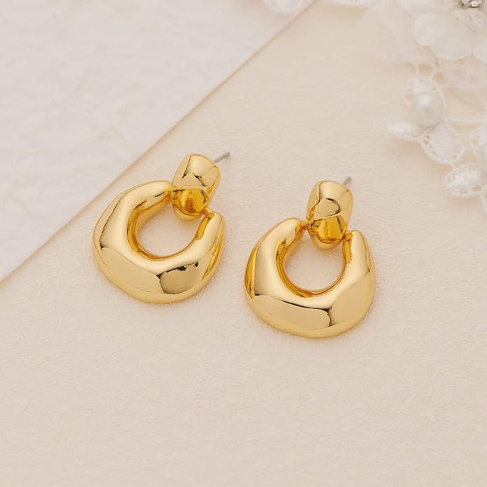 Gold Silver Hoop Dangle Earrings For Women Statement Retro Earrings Multiple Styles Jewelry for B... | Amazon (US)