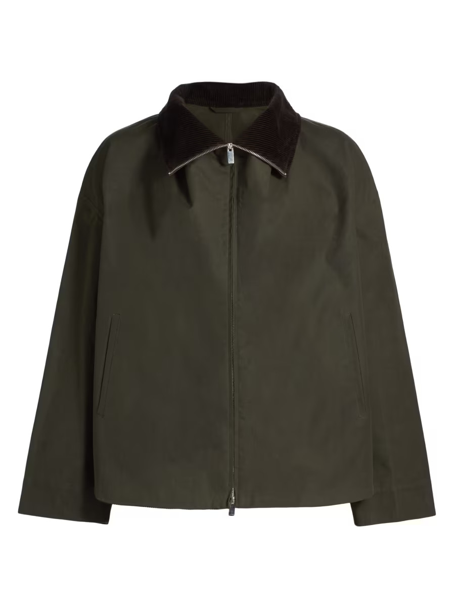 Toteme Funnelneck Cotton Jacket | Saks Fifth Avenue | Saks Fifth Avenue