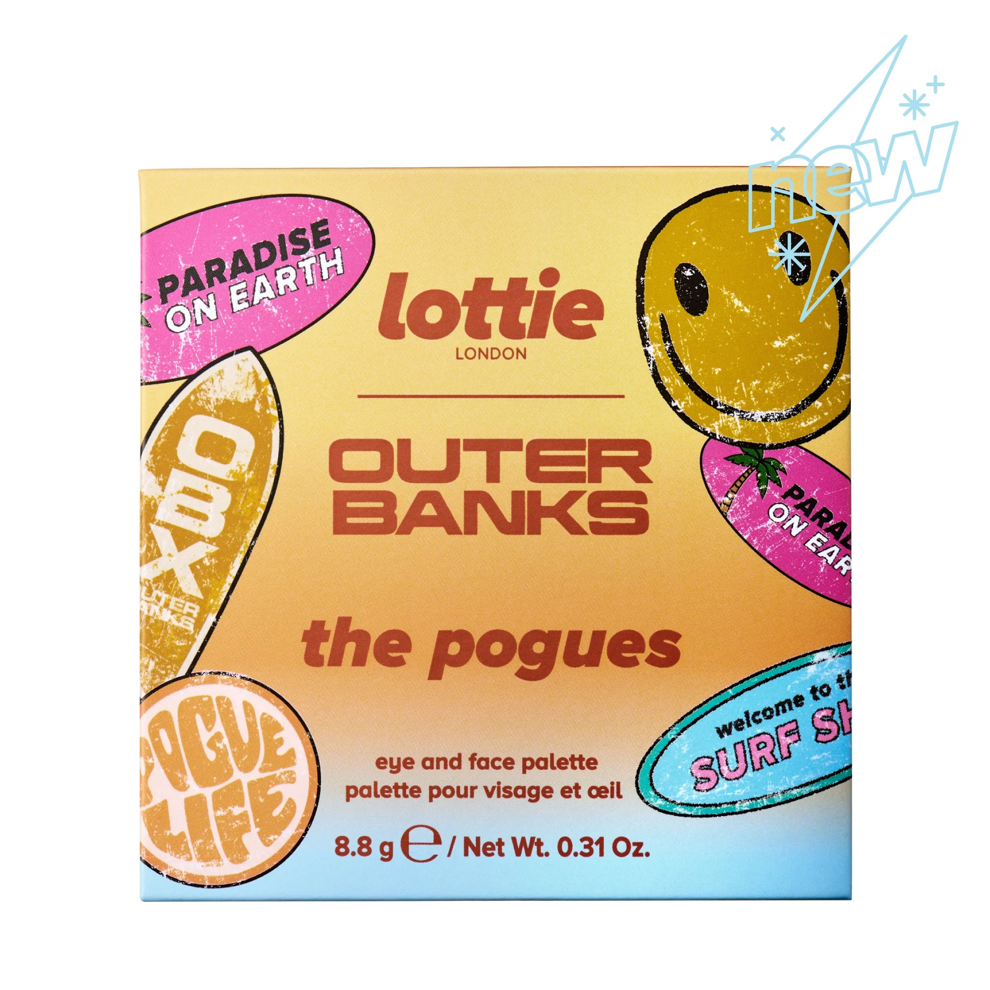 Lottie London x Outer Banks The Pogues Face & Eyeshadow Palette, Pink, Golds, 7 Colors, 0.31 oz | Walmart (US)