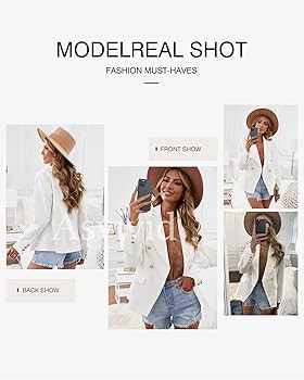 Asvivid Womens Casual Pocketed Office Blazers Draped Open Front Cardigans Jacket Work Suit | Amazon (US)