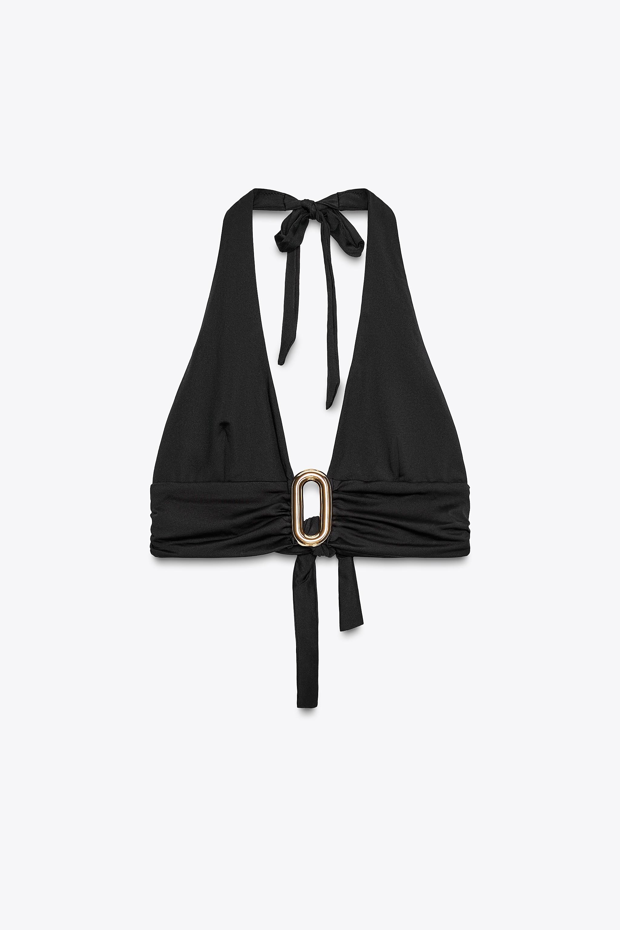 HALTER BIKINI TOP WITH METAL DETAIL | Zara US