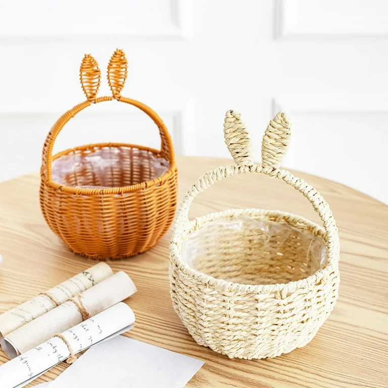 Tyidzon Easter Basket, Woven Baskets for Gifts Empty with Bunny Ears Handle, Small Picnic Basket ... | Walmart (US)