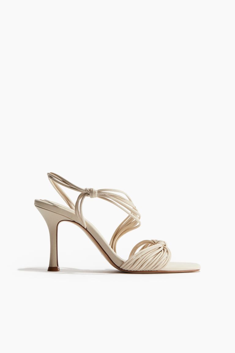 Heeled Strappy Sandals - High heel - Light beige - Ladies | H&M US | H&M (US + CA)