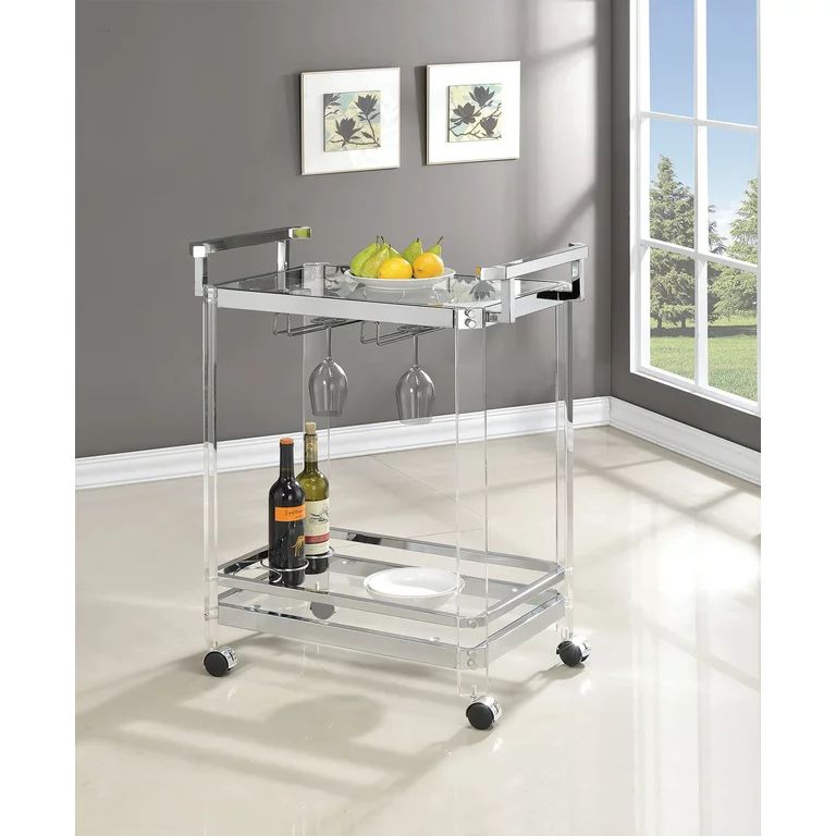 2-tier Glass Serving Cart Clear | Walmart (US)