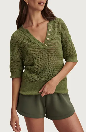 Callie Sheer Knit Cotton Top | Nordstrom