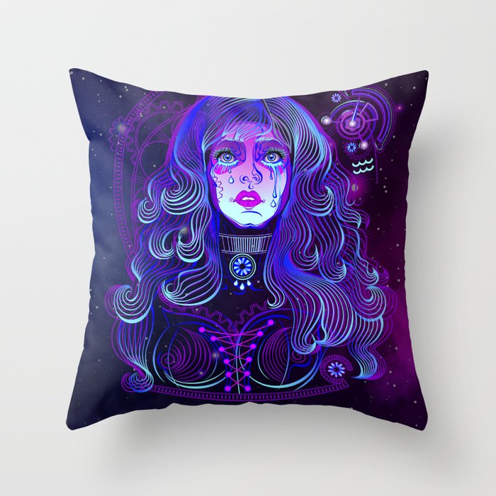 Zodiac neon signs — Aquarius Throw Pillow | Society6